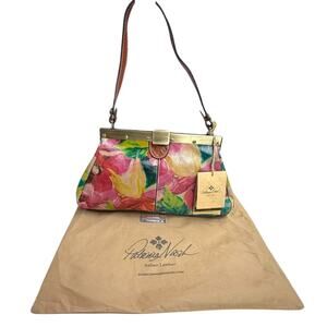 Patricia Nash Ferrara Frame‎ Leather Spring Floral Shoulder Bag Purse Handbag
